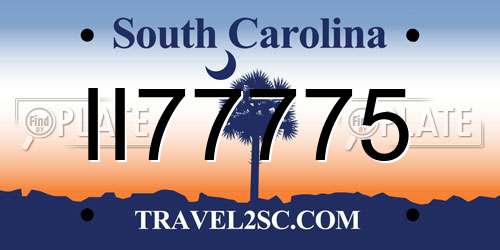 II77775 South Carolina License Plate