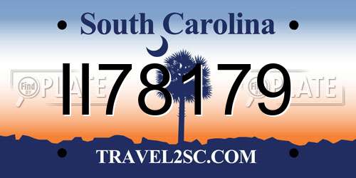 II78179 South Carolina License Plate