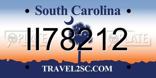 II78212 South Carolina License Plate