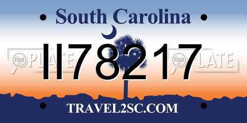 II78217 South Carolina License Plate