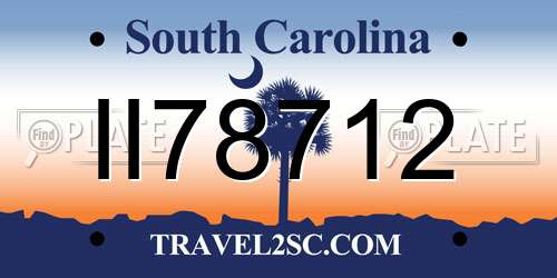 II78712 South Carolina License Plate