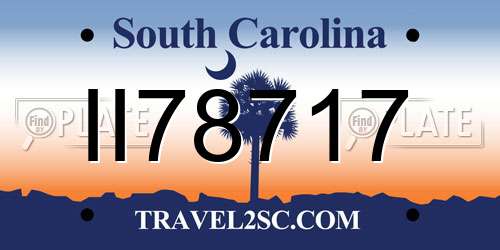 II78717 South Carolina License Plate