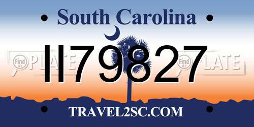 II79827 South Carolina License Plate