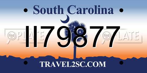 II79877 South Carolina License Plate