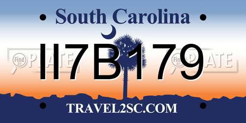 II7B179 South Carolina License Plate