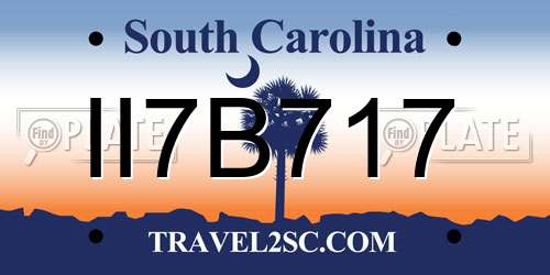 II7B717 South Carolina License Plate