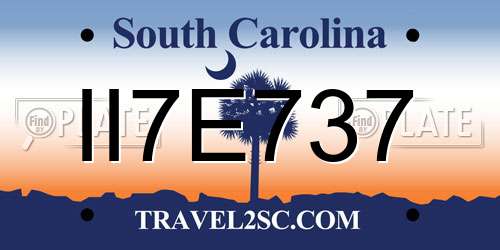 II7E737 South Carolina License Plate
