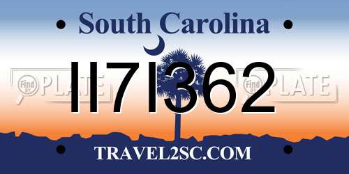 II7I362 South Carolina License Plate