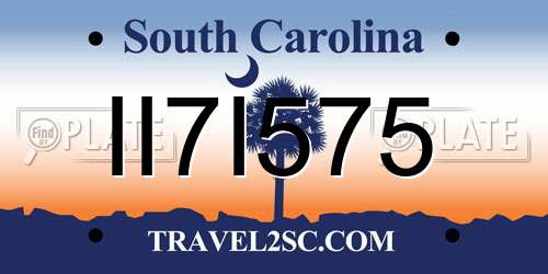 II7I575 South Carolina License Plate