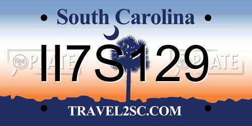 II7S129 South Carolina License Plate