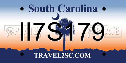 II7S179 South Carolina License Plate