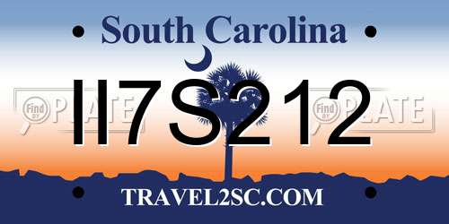 II7S212 South Carolina License Plate