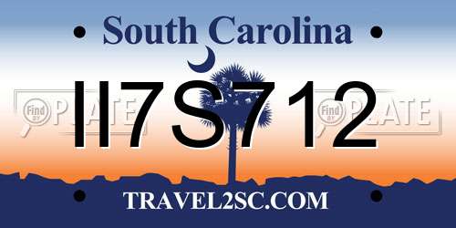 II7S712 South Carolina License Plate