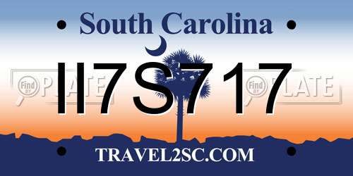 II7S717 South Carolina License Plate