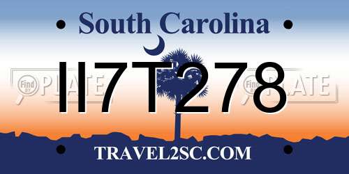 II7T278 South Carolina License Plate