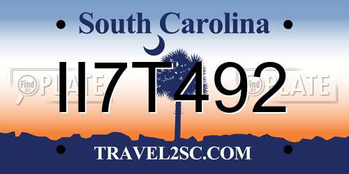 II7T492 South Carolina License Plate