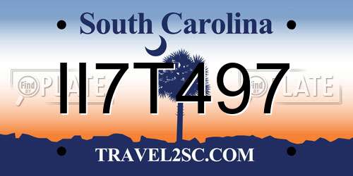 II7T497 South Carolina License Plate