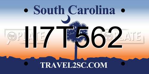 II7T562 South Carolina License Plate