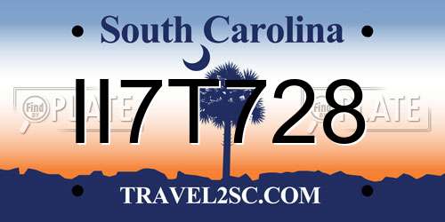 II7T728 South Carolina License Plate