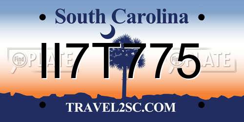 II7T775 South Carolina License Plate