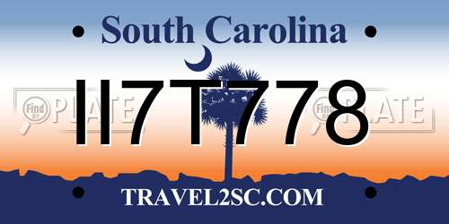 II7T778 South Carolina License Plate