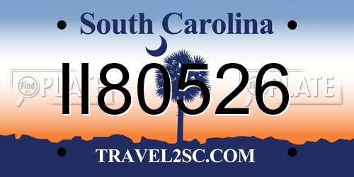 II80526 South Carolina License Plate