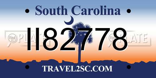 II82778 South Carolina License Plate