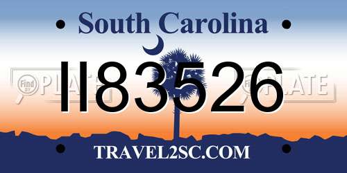 II83526 South Carolina License Plate