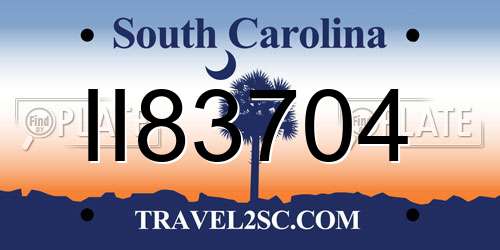 II83704 South Carolina License Plate