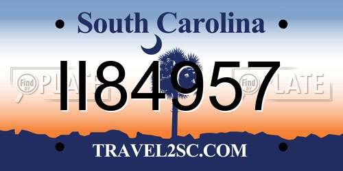 II84957 South Carolina License Plate