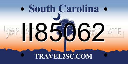 II85062 South Carolina License Plate