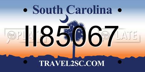II85067 South Carolina License Plate