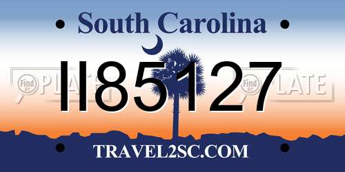II85127 South Carolina License Plate