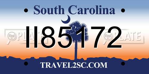 II85172 South Carolina License Plate