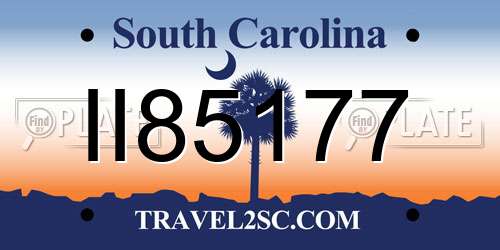 II85177 South Carolina License Plate