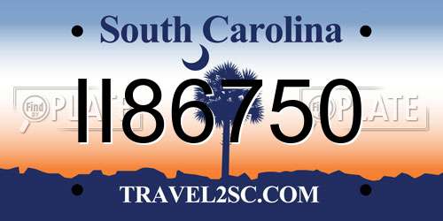 II86750 South Carolina License Plate