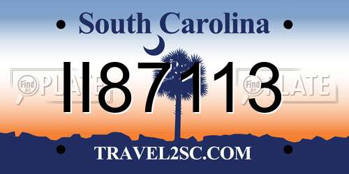 II87113 South Carolina License Plate