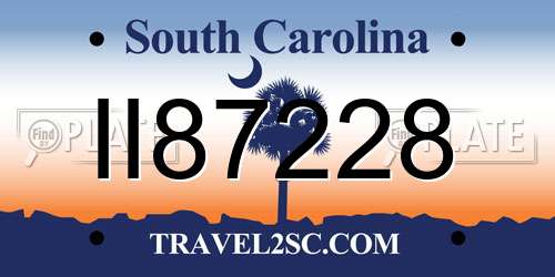 II87228 South Carolina License Plate