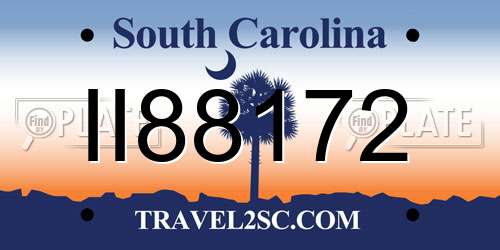 II88172 South Carolina License Plate
