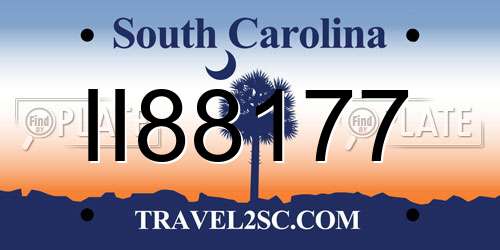 II88177 South Carolina License Plate
