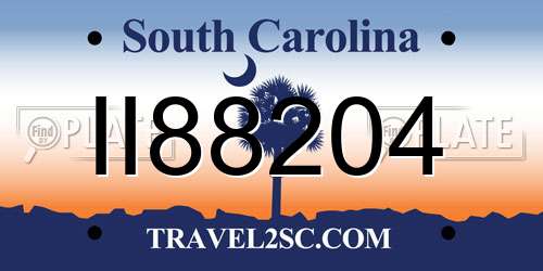 II88204 South Carolina License Plate
