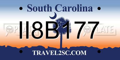 II8B177 South Carolina License Plate