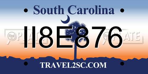 II8E876 South Carolina License Plate