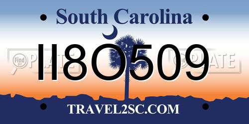II8O509 South Carolina License Plate