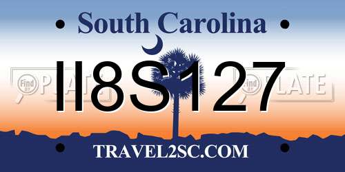 II8S127 South Carolina License Plate