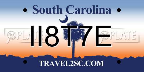 II8T7E South Carolina License Plate