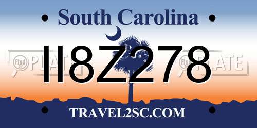 II8Z278 South Carolina License Plate