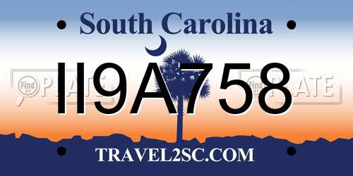 II9A758 South Carolina License Plate