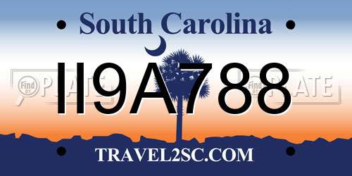 II9A788 South Carolina License Plate