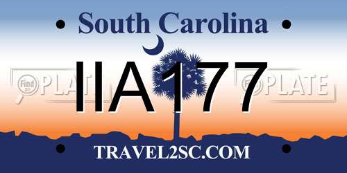 IIA177 South Carolina License Plate